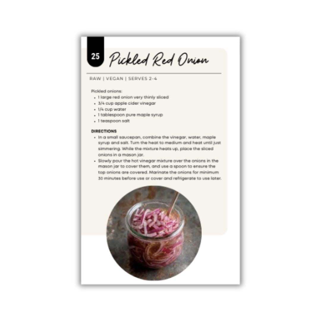 A page from our Parasite Cleanse Recipe E-Book showing a recipe for Pickled Red Onion